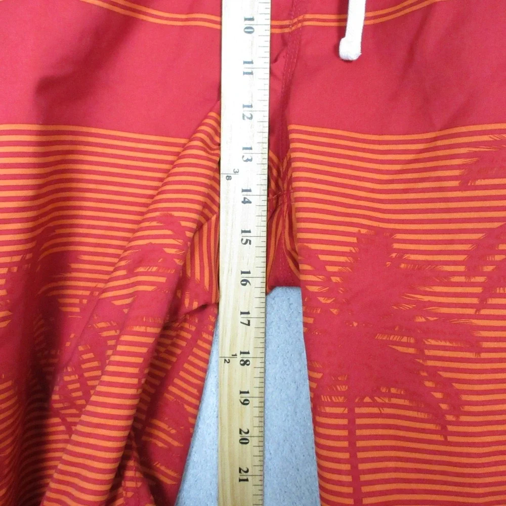 Old Navy Men's Board Shorts Swim Trunks Red Palm Tree Print Stripe Size‎ XXL